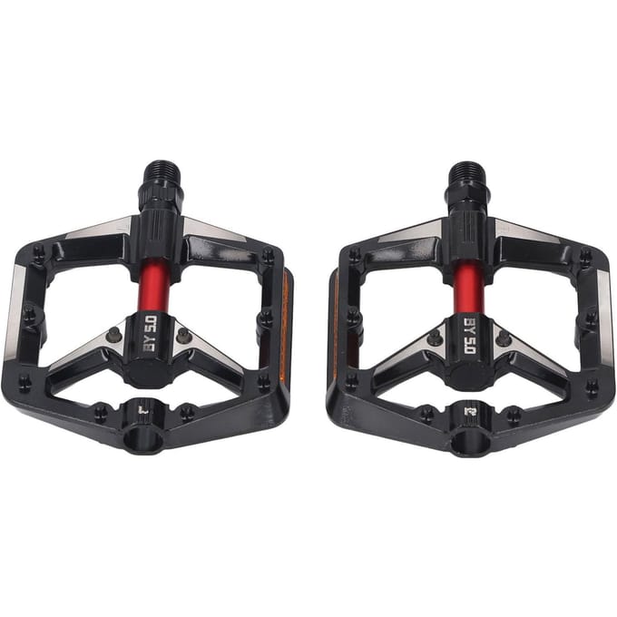 2 Stuks Fiets Pedaal Aluminiumlegering Dubbel Lager Antislip Reflecterend Pedaal Vervanging black