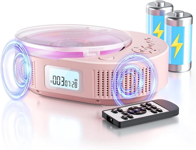 Draagbare CD-Speler met Bluetooth, FM-Radio en USB voor Kinderen en Thuis