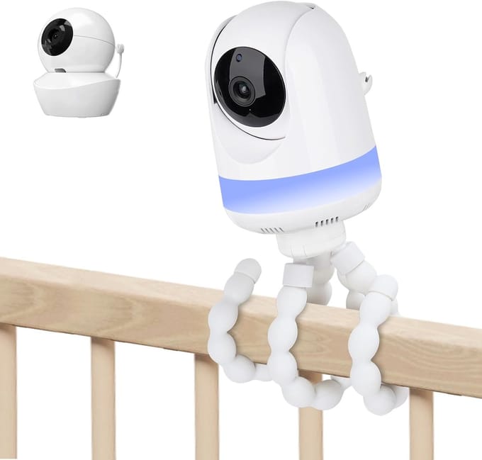 Babyfoon Houder - Camera Stand - Veilig Toezicht - Flexibel Verstelbaar - 6.1x7.9x9.9cm - Wit