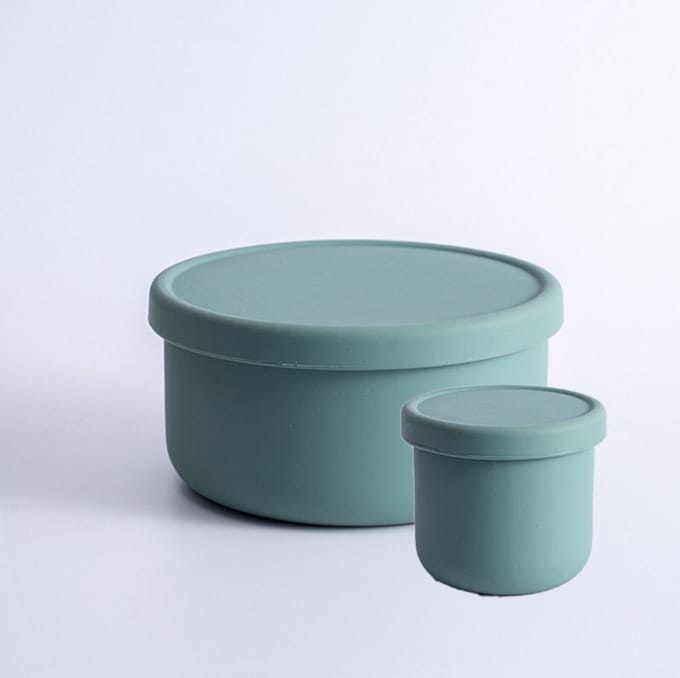 trus. - set van 2 siliconen bakjes - blauw - to go lunchbox - vershoudbakjes - anti lek