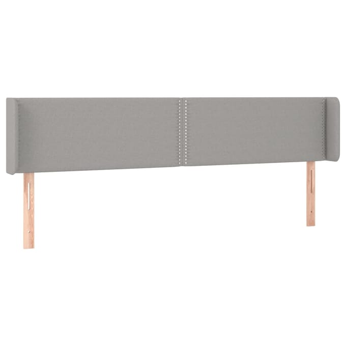 vidaXL - Hoofdbord - LED - 203x16x78/88 - cm - stof - lichtgrijs