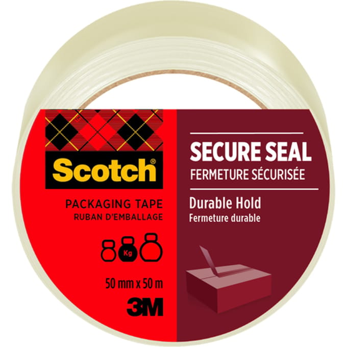 Verpakkingstape Scotch Secure Seal 50mmx50m transparant | Stuk a 1 rol