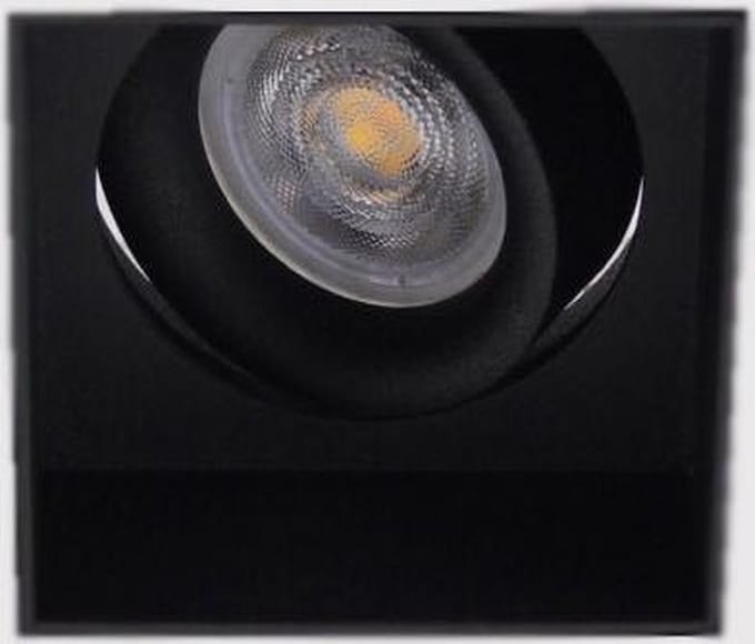 Trimless inbouwspot vierkant zwart 7x7 cm