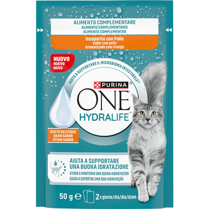 PURINA ONE Hydralife Kat Vloeibaar 12 x 50 g - met Kipsmaak