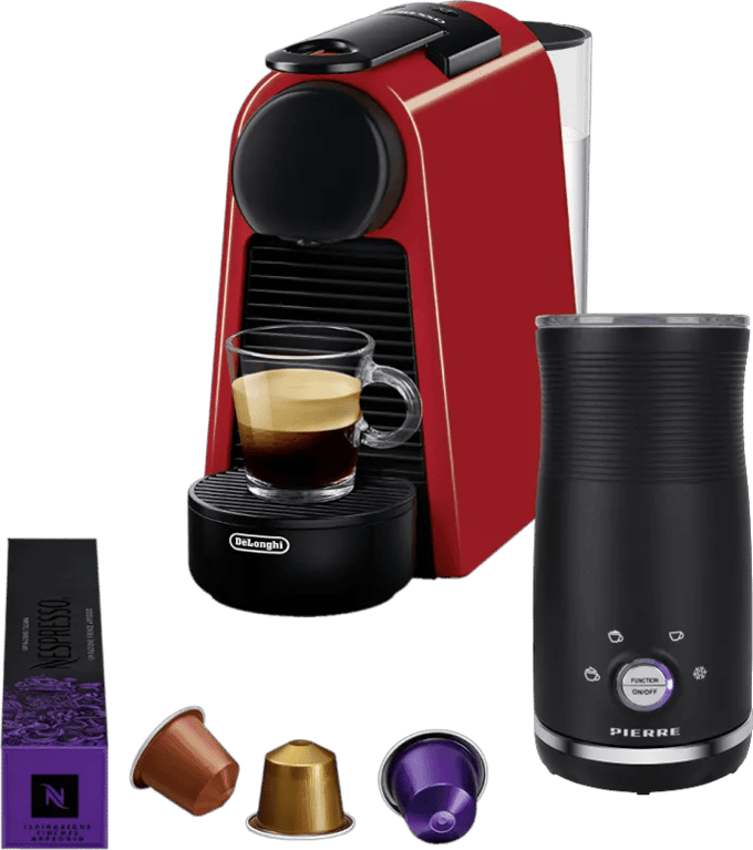De'Longhi Nespresso Essenza Mini EN85.R + Pierre Melkopschuimer
