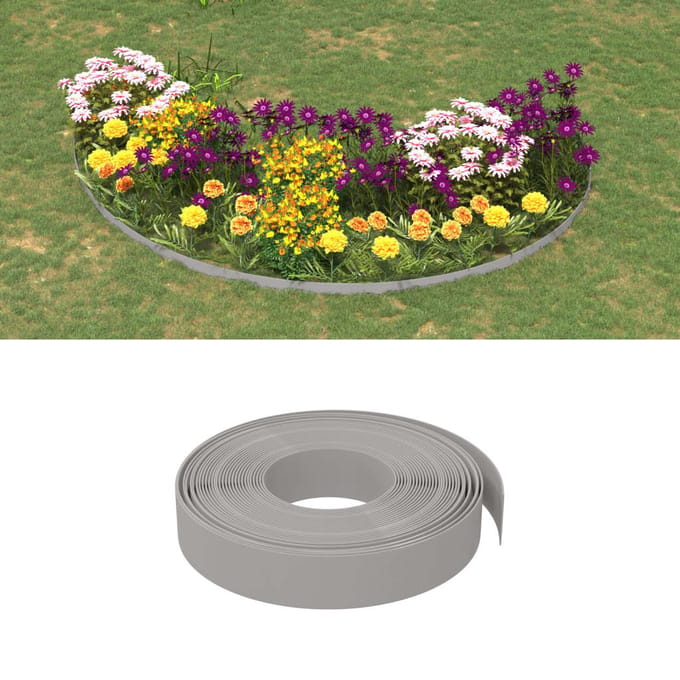 vidaXL - Tuinrand - 10 - m - 10 - cm - polyetheen - grijs