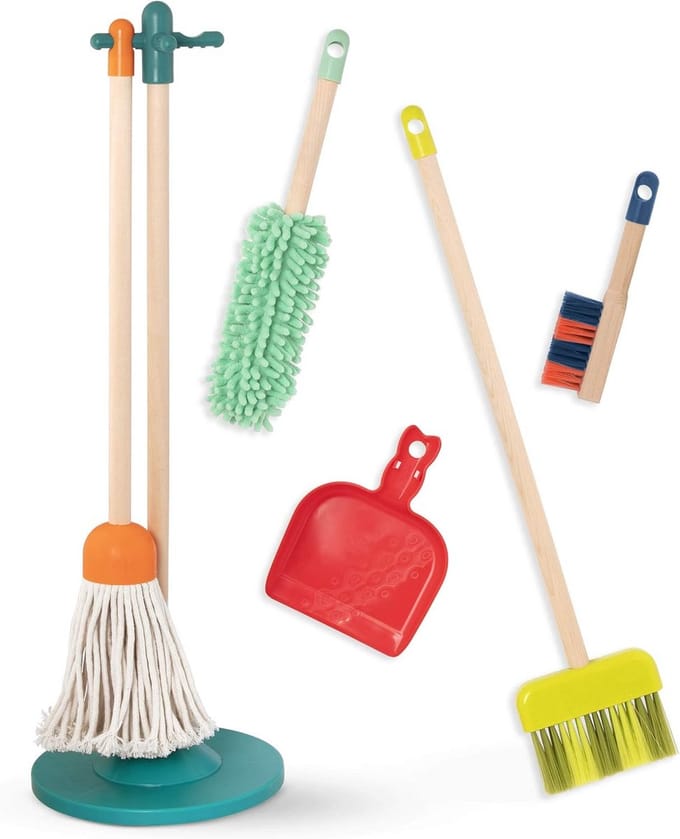 Houten Speelgoed Poets- en Schoonmaakset voor Kinderen met Accessoires