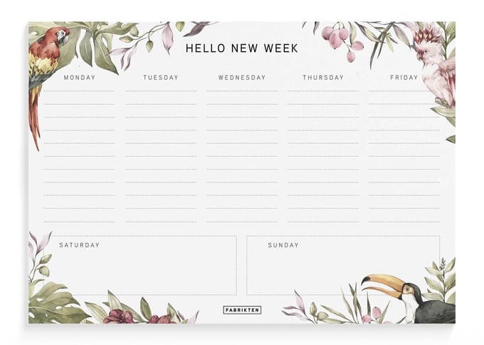 Fabrikten Weekplanner Tropisch - A5 - Compact - Engels