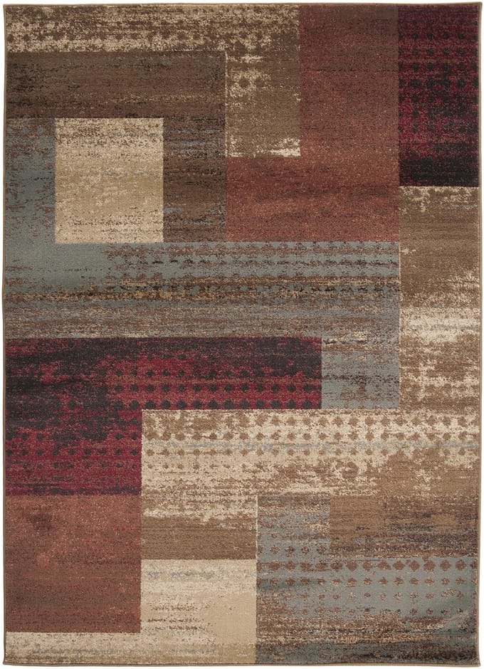 SURYA - SHAMA Modern Grafisch Tapijt in DonkerRood