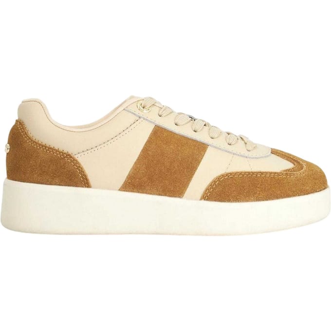 Dune London Dames Verleidelijk Suède Platform Sneakers (Bruin)
