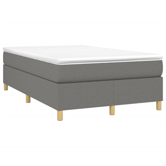 vidaXL - Boxspring - bed - 120x200 - cm - stof - donkergrijs