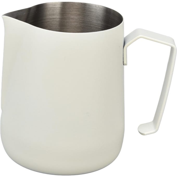 Pichet à lait Mousseur épaissi 450 ml avec bec verseur pointu pour machine à café CaféBlanc L blanc