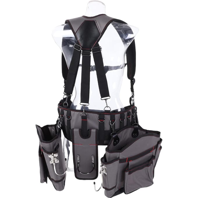 Sac de Ceinture à Outils Robuste Électricien Multi Ceinture Tissu Oxford Multi Fonctionnel pour la Construction gray