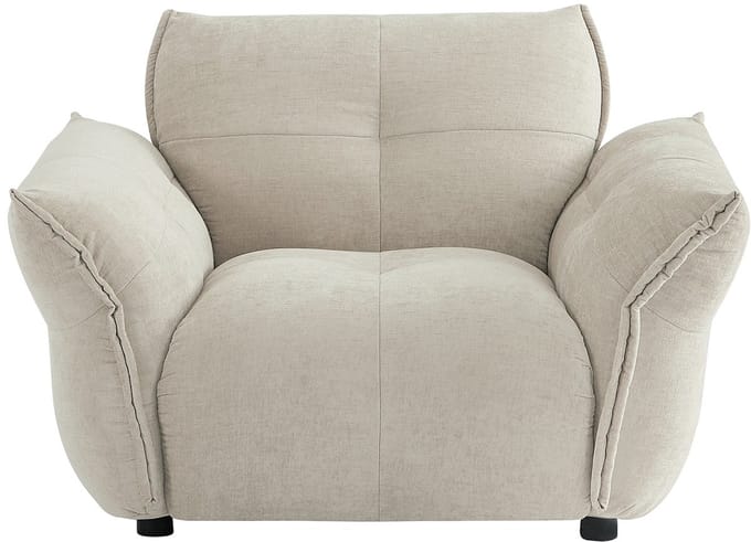 Vente-unique Fauteuil van beige gechineerde stof NAPIZO