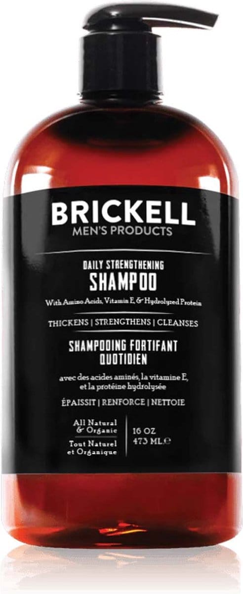 Brickell Daily Strengthening Shampoo with Pump 473 ml. | Silicone Free Shampoo