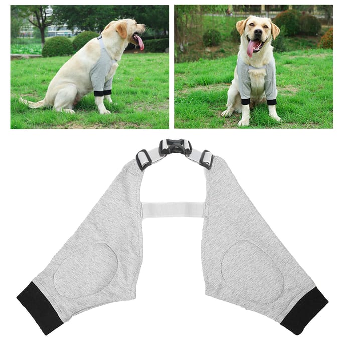 Honden Herstelmouw Zacht Ademend Stabiele Ondersteuning Verstelbaar Comfortabel Honden Voorpoten Brace L white