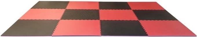 Puzzelmatten set 2,5 cm zwart/rood 16 m2