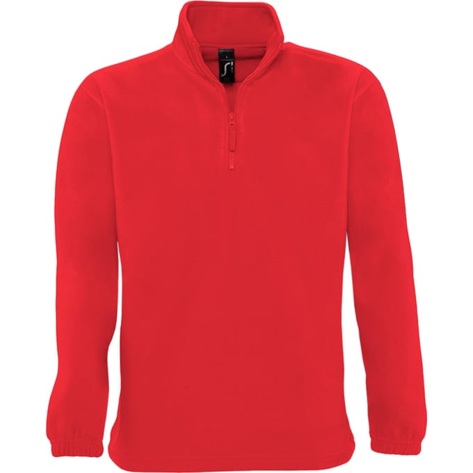 SOLS Ness Unisex Zip Neck Anti-Pill Fleece Top (Rood)