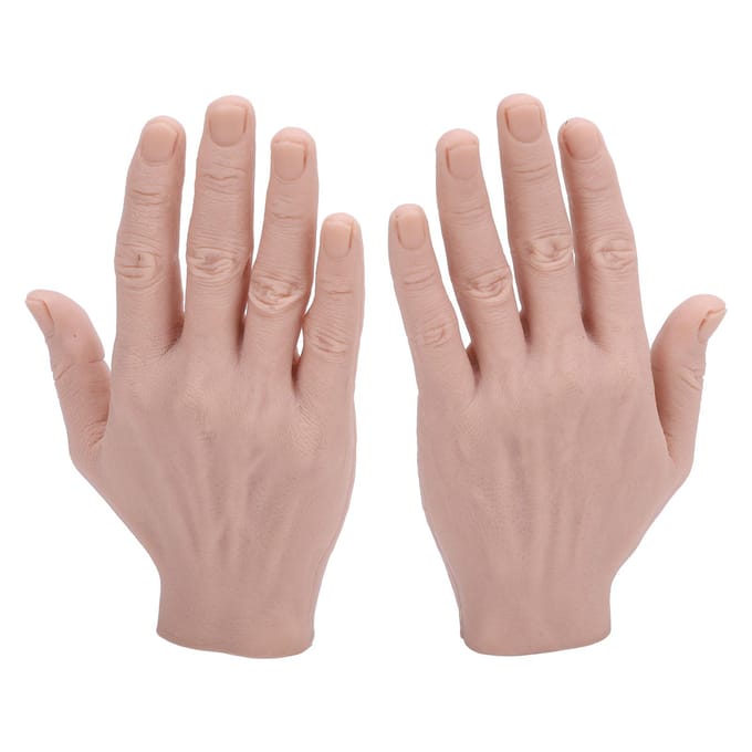 1 Paar Realistisch Siliconen Mannelijk Handmodel Zacht Flexibel Herbruikbaar Mannelijk Mannequin Handmodel voor brown