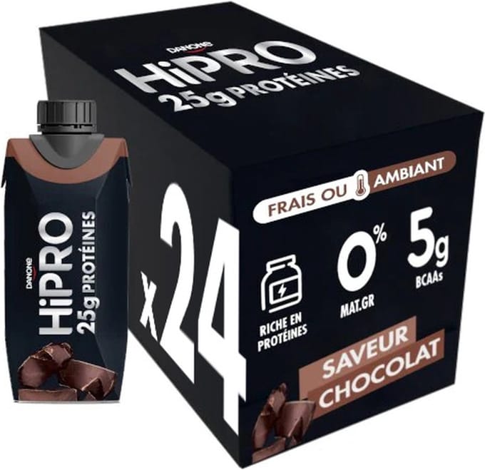 Danone HiPRO Eiwitshake – Chocolade – 25g Proteïne – 24 x 330ml – Lactosevrij