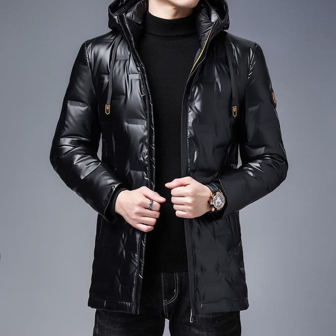 Donsjack Heren Middellang Winter Koreaans Jeugd Plus Size Afneembare Capuchon Mode Casual Jas 4XL black