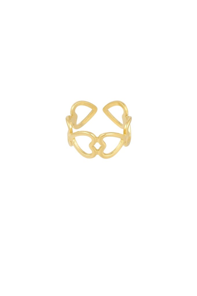 Ring heart connected - goud