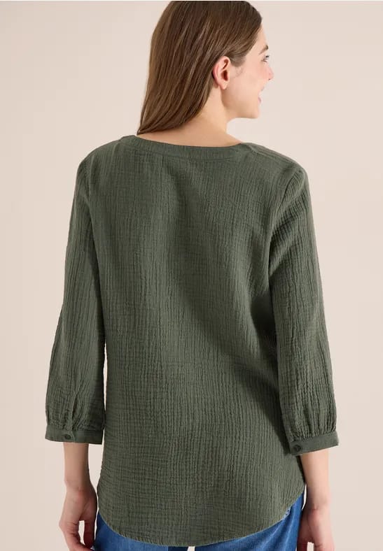 3/4-mouwen blouse van mousseline