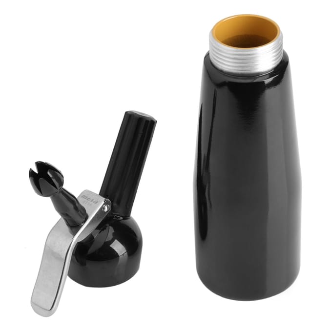 500 ml Zwart Aluminium Slagroom Dessert Boterspuit Schuimmaker L black