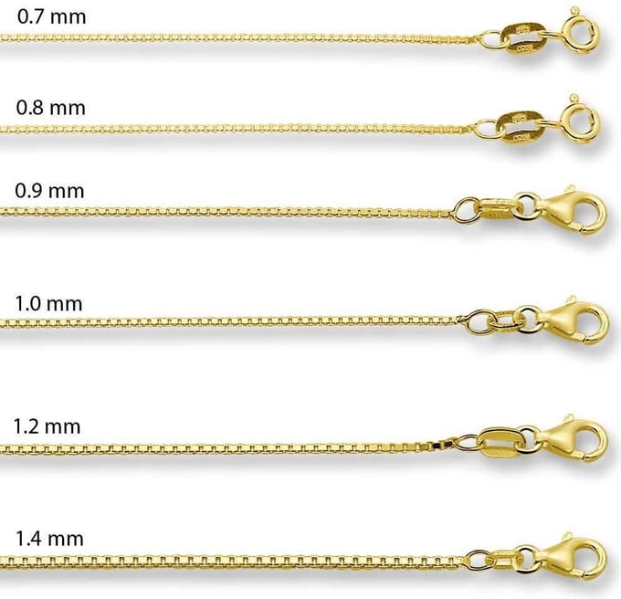 Gouden Venetiaans ketting - 14 karaat goud - 0.7 mm dik - 50 cm lengte