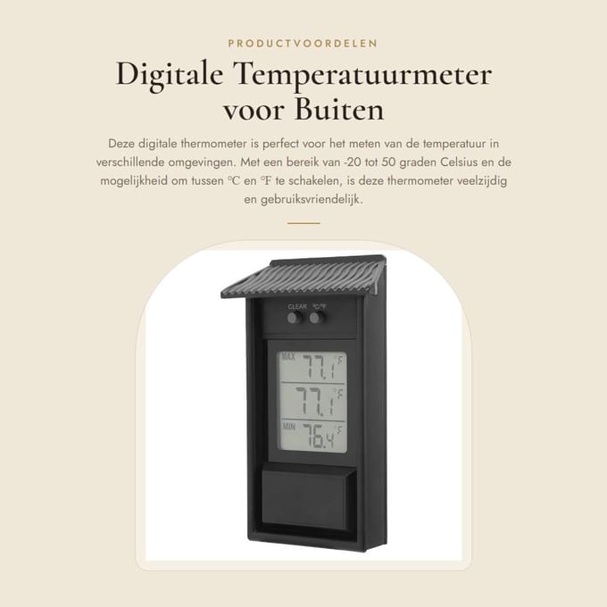 Dailygoods - Digitale Temperatuurmeter voor Buiten gebruik