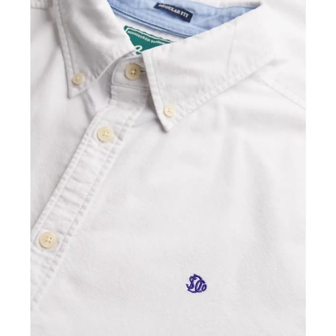 Superdry Preppy Oxford Overhemd Met Korte Mouwen Wit L Man