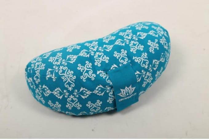 Om Namaste Design Meditatiekussen Halve Maan - Turquoise & Wit - Moon