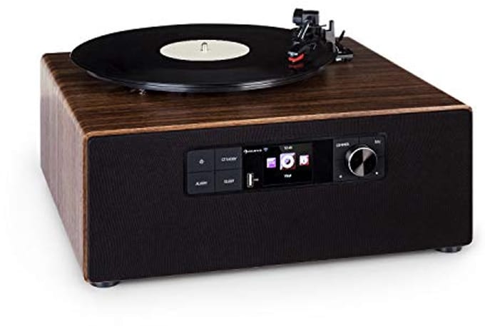 Platenspeler met DAB+ en FM internetradio, Bluetooth en USB-poort - Moderne audio-installatie