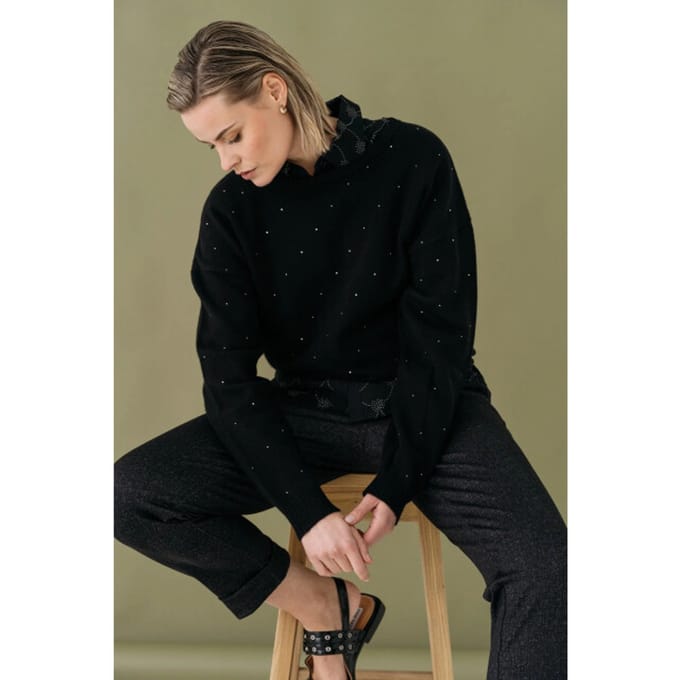 MAICAZZ Fa25.70.222 pepita sweater black