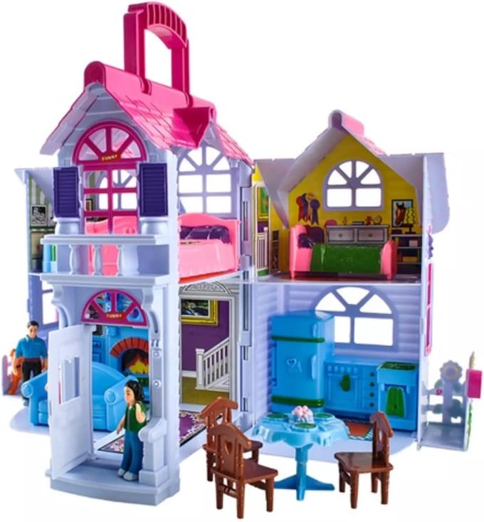 Kruzzel Opvouwbare Poppenhuis: Compact en Vol Speelplezier