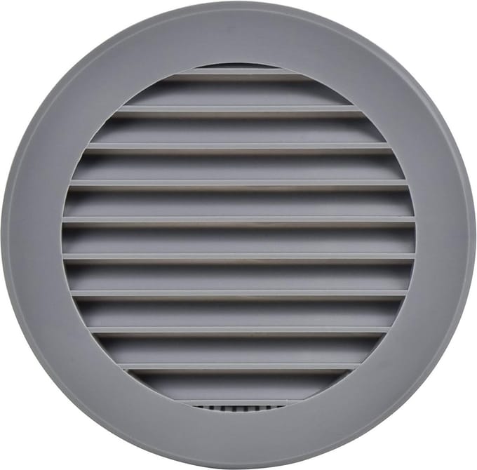 Ventilatie Grille - Rond Rooster - Luchtcirculatie Verbeteren - Geïntegreerd Insecten - Ø 100 mm - Grijs