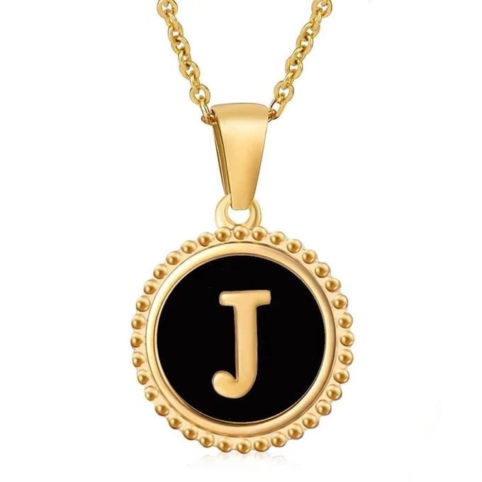 Rvs sieraden - Halsketting initiaal -J- Goudkleurige ketting dames