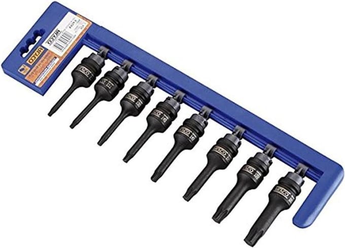 Slagschroevendraaier Set - Impact Driver Set - Vastzetten Schroeven - 8 Delig - 78 mm - Zilver