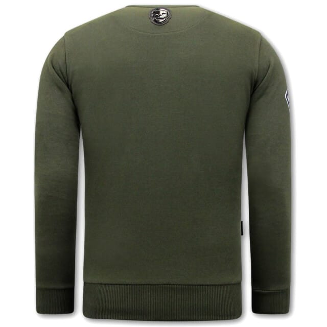 Heren Sweater met Print - Terror Mouse - Groen