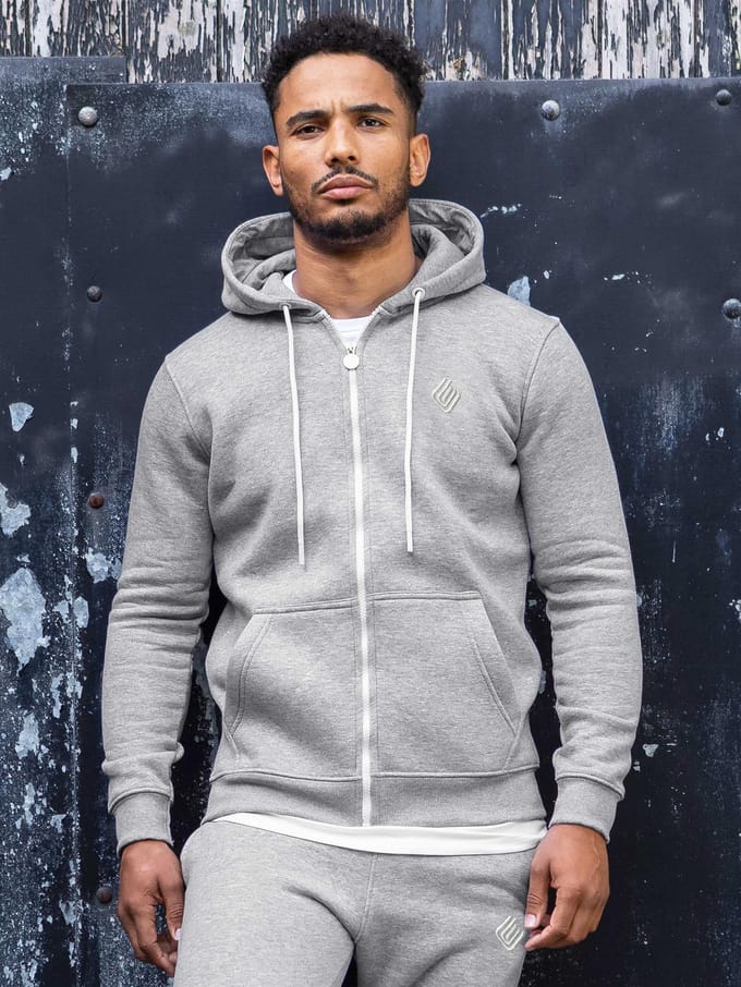 Enzo | Heren Zip Up Hoodie Tracksuit Set - Grijs
