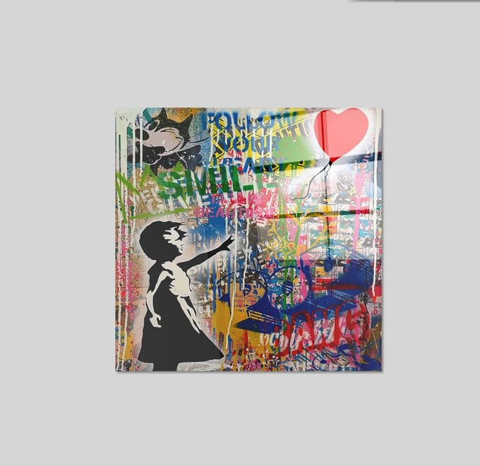 Wallity Decoratief Gehard Glas Schilderij CAM4124_7070 Multicolor