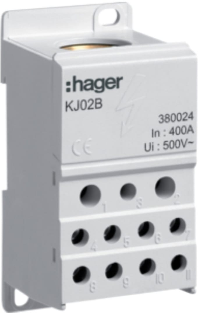 Hager KJ02B HAGER VERDELERBLOK 1P 400A