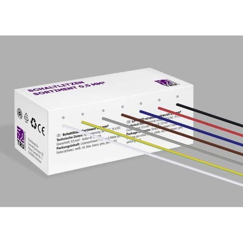 TRU COMPONENTS TC-12112360 Draad 0.5 mm² Zwart, Wit, Rood, Blue, Bruin, Grijs, Geel-groen 1 set(s)