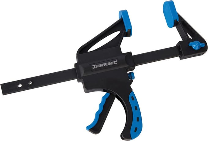 Silverline Heavy Duty snelspanklem - 150 mm - lichtgewicht nylon kaken - multifunctioneel