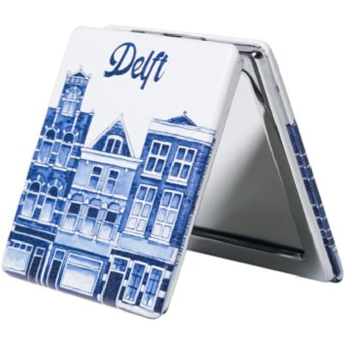 Heinen delfts blauw spiegeldoosje - delft