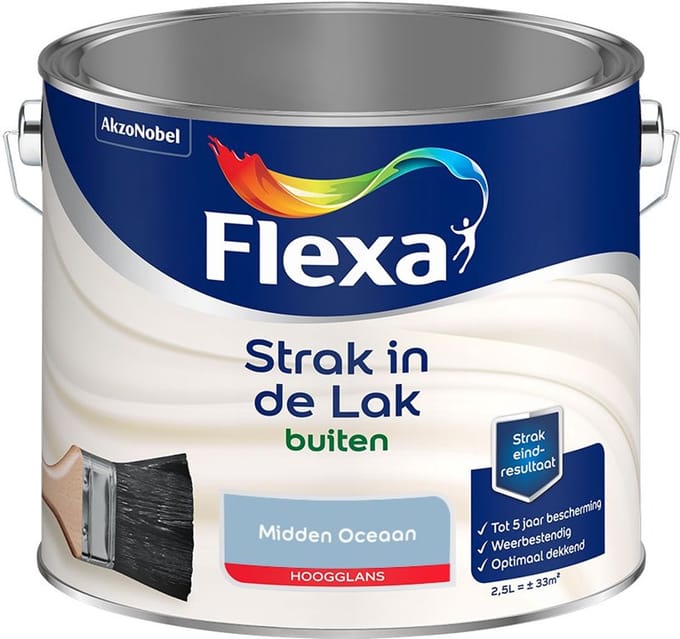 Flexa - Strak In De Lak Buitenlak Hoogglans - Midden Oceaan - Mengverf - 2,5 L