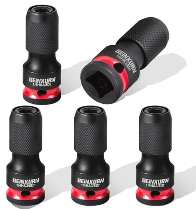 5 Stuks Dopsleutel-Adapters 3/8 naar 1/4 inch - Bithouder Adapter met Snelsluiting