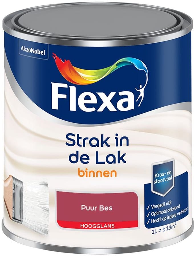 Flexa - Strak In De Lak Binnenlak Hoogglans - Puur Bes - Mengverf - 1 L