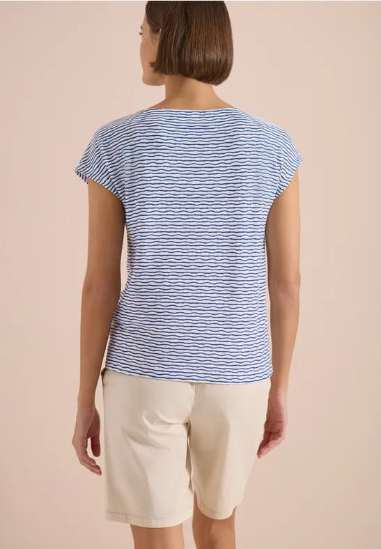 Shirt met boothals en strepen