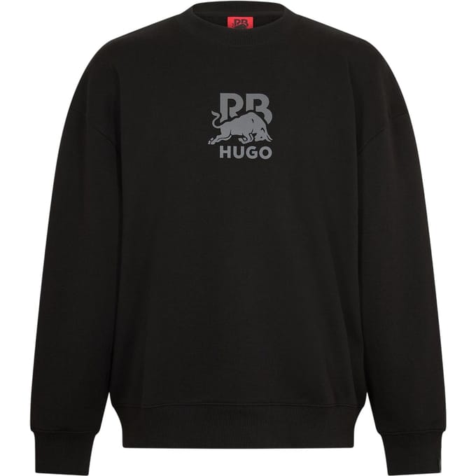Hugo Heren Sweatshirt met geribde kraag (Zwart)